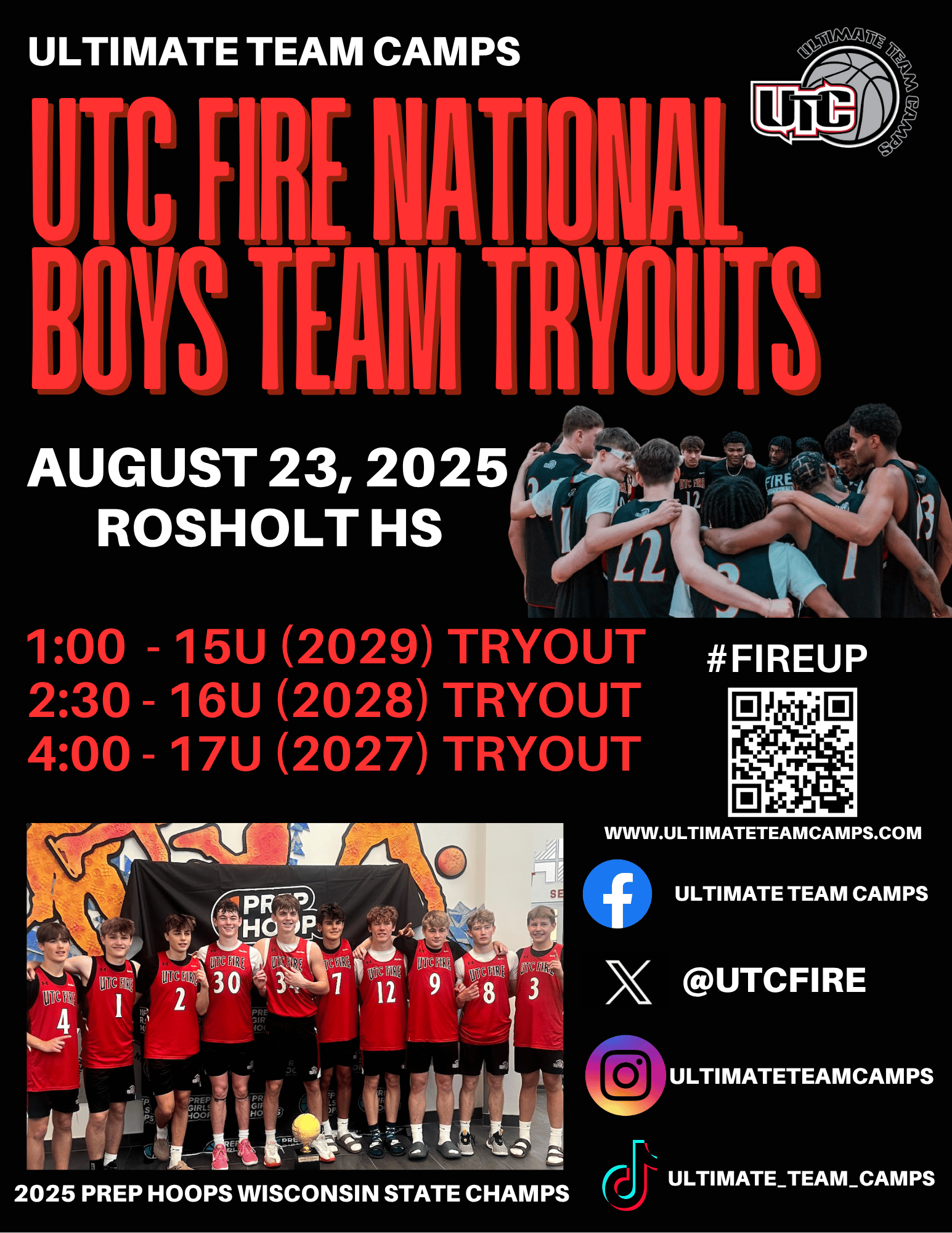 UTC Fire Boys National Team Tryouts