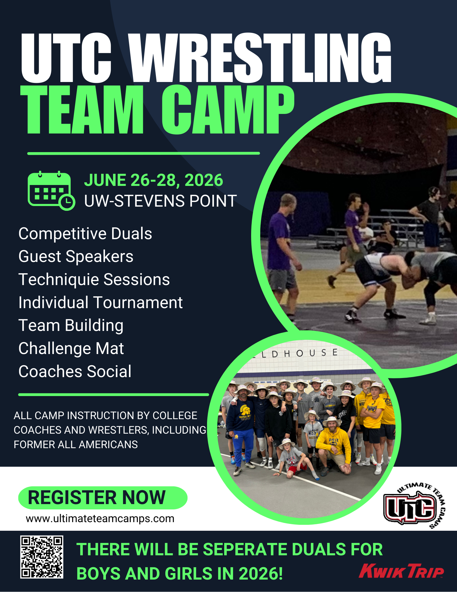 UTC Wrestling Team Camp Flyer
